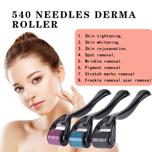 Rouleau <span class=keywords><strong>Derma</strong></span> à usage domestique, 540 micro-aiguilles 13 mm, absorption d'essence, rajeunissement de la peau, 1,5 mm, 0,5 mm, logo personnalisé, certifié CE - Product Image 6