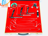 OldMed Instruments OMI-ENT-0474 Offre Spéciale : Ensemble Complet d'Instruments de Microchirurgie Laryngée sur Pied, Laryngoscope Auto-Retenu