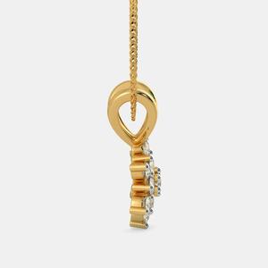 18Kt oro amarillo 0.712 gramos diamante colgante 0,2180 Ct diamantes Acero inoxidable serpiente cadena collar religioso moda colgante - Product Image 3