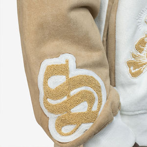 Chaqueta Universitaria de Béisbol para Hombre, Personalizada con Logotipo Bordado en Chenilla, Mangas Largas, Cuero, Negra, Estilo Letterman, MOQ Bajo - Product Image 2