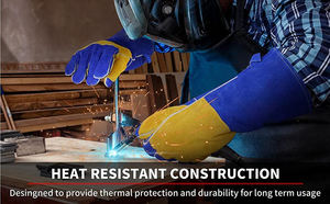 ผู้ผลิตขายส่งถุงมือหนังคุณภาพสูง ถุงมือหนังแพะสำหรับงานหนัก ถุงมือป้องกันความปลอดภัยสำหรับงานเชื่อม TIG - Product Image 4