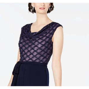 Tuta da donna Connected rosa scuro taglia 12 con glitter, effetto illusione, a gamba larga, casual, ampia, in raso, lavorata a maglia, con paillettes, per primavera estate - Product Image 2