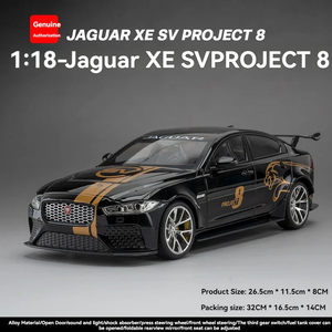 รถโมเดล Jaguar XE SV Project 8 ผลิตจากโลหะ ขนาด 1:18 รุ่นรถซีดานสมรรถนะสูง พร้อมประตูที่เปิดได้ เสียงและไฟ - Product Image 4