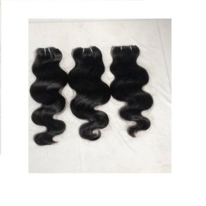 Exportación al por mayor mejor precio Natural Black Body Wave 100% Natural Virgin Single Donor South Indian Temple Extensión de cabello humano - Product Image 1