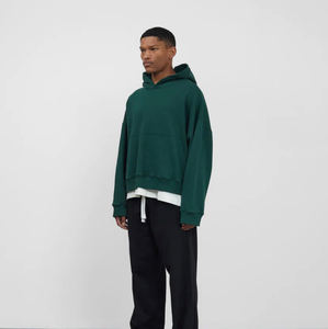 Coton polaire pull sweat chaud manches longues sweats à capuche unisexe saison d'hiver motif solide poids lourd surdimensionné hommes à capuche - Product Image 3
