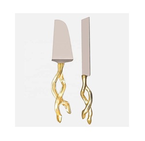 มีดตัดเค้กสแตนเลสขัดเงาโรสโกลด์ชุด2ชิ้นที่ตัดเค้กและเสิร์ฟพิซซ่า - Product Image 2