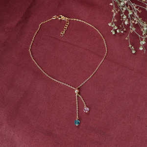 Pulsera de Cadena Ajustable Geométrica de Titanio con Piedras Preciosas - Estilo Vintage y Religioso - Joyería para Mujer - Product Image 3