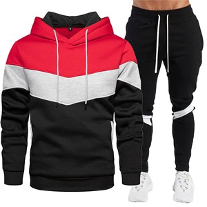 100% coton haute qualité prix de gros hommes deux pièces ensemble jogging Logo personnalisé mode sport fermeture éclair survêtement - Product Image 5