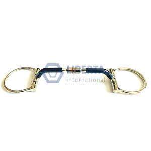 Western D Dee Ring Snaffle Bleu Doux Fer Cuivre Incrustation Rouleau Cheval Bit Outil Équestre Liberta International - Product Image 5
