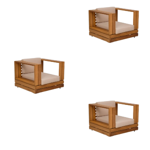 Meubles canapé en bois chaise pour applications hôtelières pour le salon et le jardin Design moderne jardin extérieur en bois de teck - Product Image 2