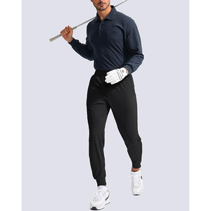 กางเกงกอล์ฟลำลองระบายอากาศได้ดีกางเกงตีกอล์ฟผ้าฝ้าย100% สูงเอวกลางทรงหลวมกางเกงมีเชือกผูก - Product Image 6