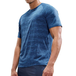 Camiseta deportiva de secado rápido personalizada para hombre, camiseta informal de entrenamiento atlético para gimnasio teñida lisa, superventas, transpirable, deportiva de talla grande - Product Image 2