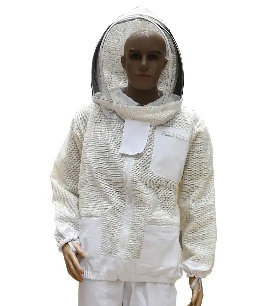 Jaqueta branca grande profissional para apicultura, jaqueta de proteção corporal para apicultura, macacão de abelha, roupa ideal para apicultura