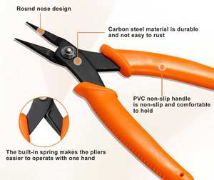 Stainless Steel <b>Mini</b> Nose <b>Pliers</b> Smooth Jaws 5 Inch Jewelry Making Tools Precision Beading Wire Wrapping DIY Craft Wholesale - Product Image 2