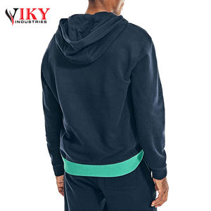 เสื้อฮู้ดแบบมีซิปครึ่งขาสั้นสำหรับผู้ชายมีสีบล็อกใส่สบาย - Product Image 3