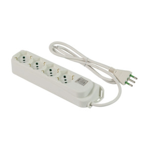 Multipresa 4 Prese Bipasso/Schuko con Interruttore Sicuro 10A - Product Image 1