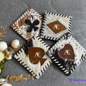 Vrais cheveux faits à la main sur cacher fourrure cuir thé caboteur café thé tasse tapis vaisselle maison accessoires boisson et Barware fourrure sous-verres - Product Image 1