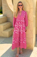 Robe longue d'été en pur coton tissé, écologique, style bohème élégant, douce, imprimé floral naturel indien, pour femme