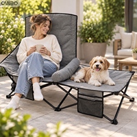 Chaise de camping Canbo avec lit pour chien intégré, chaise pliable d'extérieur pour personne et chien avec poches de rangement
