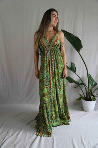 Vestido Maxi Estampado Bohemio de Diseñador, Ligero para Verano, Ropa de Mujer con Estampado, Decoraciones de Encaje de Alta Calidad, Sexy y Elegante para Fiesta en la Playa - Product Image 4