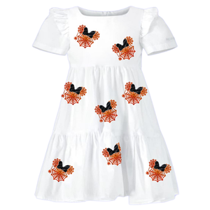 Mới Đến Tùy Chỉnh Thiết Kế Thời Trang Trẻ Em Cô Gái Halloween Chắp Vá Nút Quần Áo Mặc Trẻ Em Bán Buôn Áo Sơ Mi Giản Dị Ăn Mặc - Product Image 3