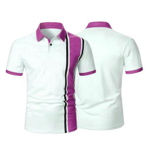 เสื้อโปโลผ้าฝ้ายสำหรับผู้ชายเสื้อโปโลผ้าคอตตอนถักสีตัดกันเสื้อโปโลแบบลำลองดีไซน์ล่าสุด2025 - Product Image 6
