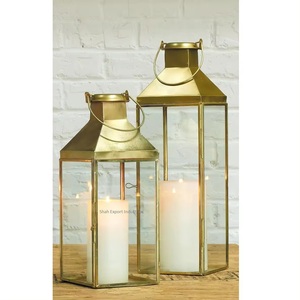 Linterna colgante de metal y vidrio de diseño atractivo, acabado plateado brillante Para Boda y linterna de Vela decorativa para el hogar - Product Image 4