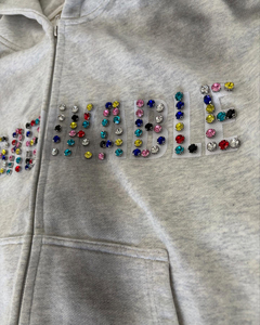 Fabricant de pantalons de survêtement à double taille avec fermeture éclair personnalisés Survêtements vintage délavés à l'acide de différentes couleurs avec strass pour hommes - Product Image 4