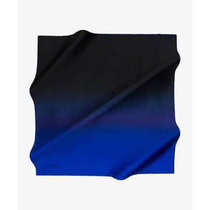 Floral Cotton Handkerchief Scarf-Black and Blue Gradient Square - Product Image 1