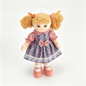 customized Soft Fabric Girl Plush <b>Doll</b>,Vintage Pigtail Cloth Rag <b>Doll</b>,Retro Cottagecore Textile <b>Doll</b> - Product Image 2