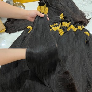 Cutícula negra recta natural de un solo donante cruda alineada para blanquear la extensión de cabello humano brasileño - Product Image 3