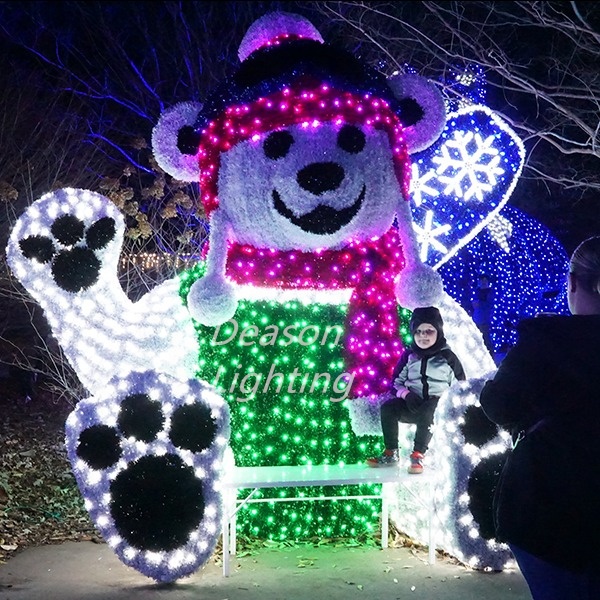 Outdoor LED Lighted Teddy Bear Christmas Decorations