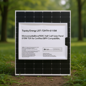 Panneau solaire monocristallin PERC à demi-cellules Topsky Energy LR7-72HTH-610M 610W certifié TUV compatible BIPV - Product Image 3