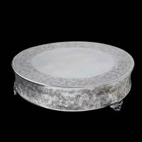 Charmants supports à gâteaux en aluminium finition argent brossé, écologiques, ensemble de 2 pièces pour lieux modernes/rustiques - Collection 2 Brother's