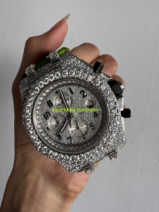 นาฬิกาเพชรโมอิสครึ่งเม็ดสำหรับผู้ชายคุณภาพระดับพรีเมียมทำด้วยมือพร้อมหน้าปัดโครโนกราฟขนาด44มม. - Product Image 4