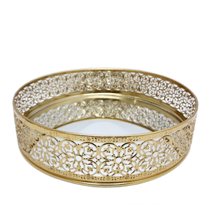 ถาดเก็บอุปกรณ์แต่งหน้าแฮนด์เมดสไตล์ใหม่ถาดกระจกทรงสี่เหลี่ยมผืนผ้าทำจากทองเหลืองชุบเหล็กและแก้ว - Product Image 4