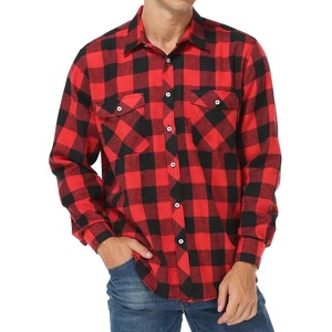 Men's Customized Premium Flannel Plaid Shirt Streetwear Button <b>Down</b> OEM Manufacturer Supplier Custom Pattern design Button Label - Product Image 1