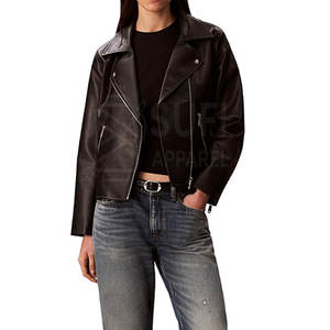 Nouvelle conception SUFI APPAREL Vestes en cuir véritable pour femmes Haute qualité Écologiques Coupe-vent Motif uni Hiver Texture lisse - Product Image 5