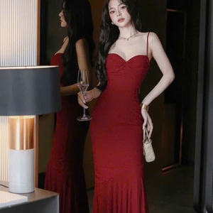 Robe longue sexy pour femmes élégante à manches courtes, alliant parfaitement élégance, confort, décontracté et formel pour divers événements, maxi en soie - Product Image 5