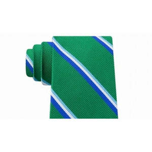 Corbata de Seda Estampada con Rayas Jacquard Estilo Bronx para Hombre, Marca Tommy Hilfiger, Color Verde, Talla Regular, con Caja de Regalo - Product Image 3