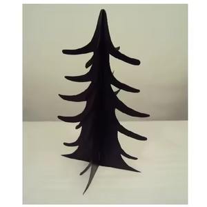 Sapin de Noël en aluminium argenté avec base en bois pour la décoration de table de fête à domicile - Product Image 6