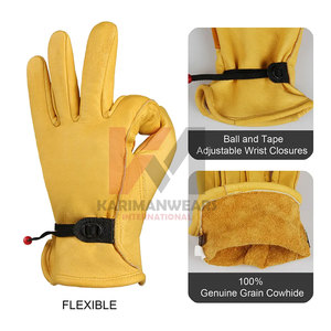 Guantes de trabajo de cuero de vaca de primera calidad para trabajadores Guantes de protección de seguridad de soldadura resistentes al desgaste duraderos Deportes de jardinería - Product Image 1