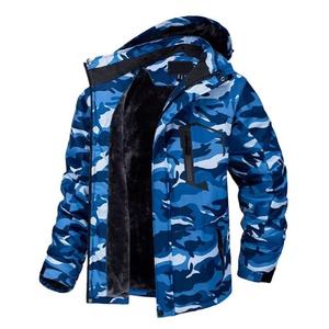 Chaqueta de esquí con capucha de camuflaje para hombre, impermeable, con aislamiento sintético, cierre de cremallera, para uso en exteriores - Product Image 2