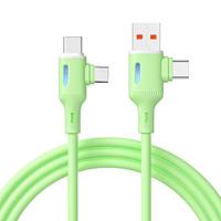 Câble USB-C/A en silicone 4-en-1 1.2M de haute qualité Nouveau design Synchronisation de données de charge rapide tout-en-un pour imprimante Micro USB IOS 5 couleurs