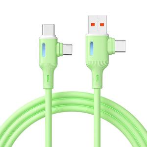 Cao Cấp 4-Trong-1 1.2M Silicone USB-C/A Cáp Thiết Kế Mới All-In-One Nhanh Chóng Sạc Dữ Liệu Sync Cho IOS Micro USB Máy In 5 Màu Sắc - Product Image 1