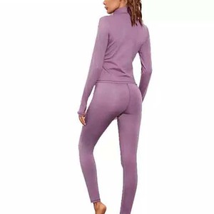 Survêtements de sport pour femmes, survêtement élégant, en coton polaire, ensembles de Jogging, vêtements de sport pour femmes, fermeture éclair, Slim, survêtement de Fitness, vêtements d'hiver - Product Image 2