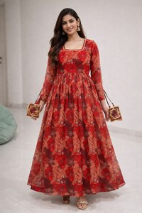 Stylish Silk Embroidered <b>Kurti</b> for Women-Ethnic Festive & Party Wear Casual Dress - Product Image 2