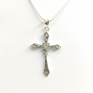 จี้พระเครื่องศาสนาคริสต์เงินแท้ 3.8 กรัม ชุบโรเดียมสีทองคำขาว - Product Image 1