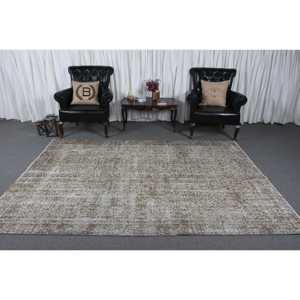 Rug, 6.1x8.9 ft Vintage Rug, <b>Brown</b> Floral Rug <b>Wool</b> - Product Image 2