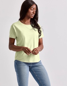 Camiseta de algodón informal de alta calidad para mujer, camiseta de manga corta transpirable e imprimible personalizada, talla XL - Product Image 5